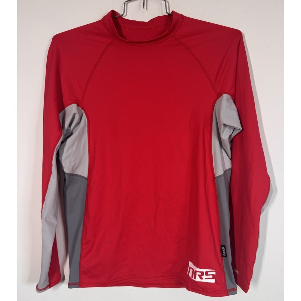 NRS Hydrosilk Shirt Mens 2XL Red Long Sleeve Rash Guard UPF 50 Compression Beach